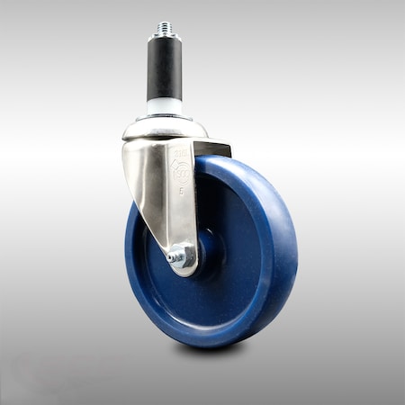 Service Caster 5 Inch 316SS Solid Polyurethane Wheel Swivel 1-1/4 Inch Expanding Stem Caster SCC-SS316EX20S514-SPUS-114